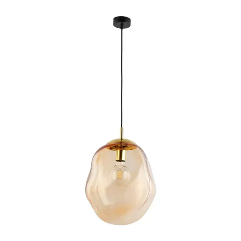 SOL AMBER LAMPA WISZĄCA 1xE27 KULA BURSZTYNOWA