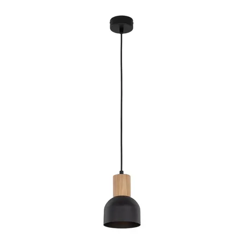 CAIRO LAMPA WISZĄCA 1 PŁ Czarna/Drewno