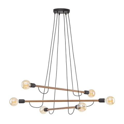 HELIX WOOD ORZECH LAMPA WISZĄCA 6xE27