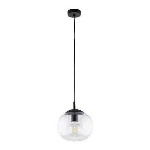 Lampa wisząca szklana kulista VIBE czarna 1xE27 - 4816