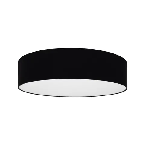 Abażur do plafonu TONDO 50 cm czarny plexi tkanina E27