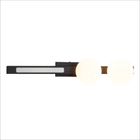 Kinkiet MAGNET LED 13W szklane klosze kule przełącznik barwy 3000/4000K czarny ML1138 Milagro