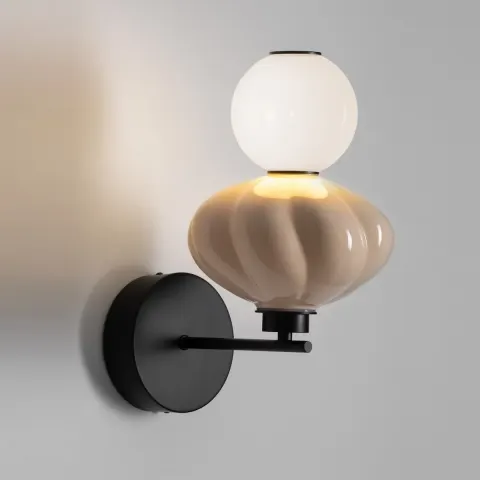 Kinkiet LED CASURNO retro szkło biało beżowy Luces Exclusivas LE45227