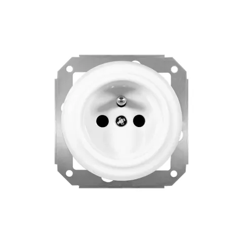 CERAMIC DESIGN gniazdo pojedyncze z uziemieniem 2P+Z 16A 230V białe