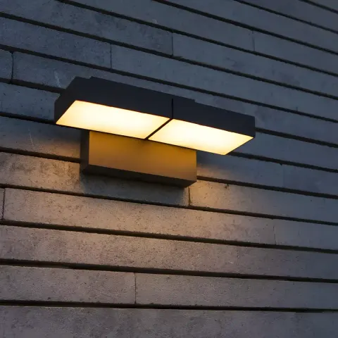 TWISTO kinkiet ścienny zewnętrzny regulowany ciemny szary LED CCT IP54 Lutec