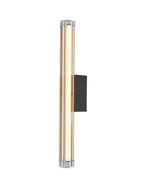 Nowoczesny kinkiet LED VERTI tuba szklana ryflowany 50cm 3000K