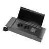 Gniazdo meblowe wpuszczane 2x230V + 1xUSB-A + 1xUSB-C czarne szczotkowane aluminium ORNO