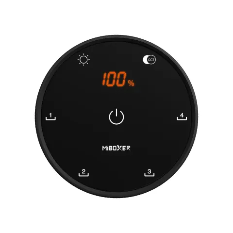 MiBoxer pilot obrotowy KNOB z LCD 1-strefowy CCT 2,4GHz 4 sceny czarny