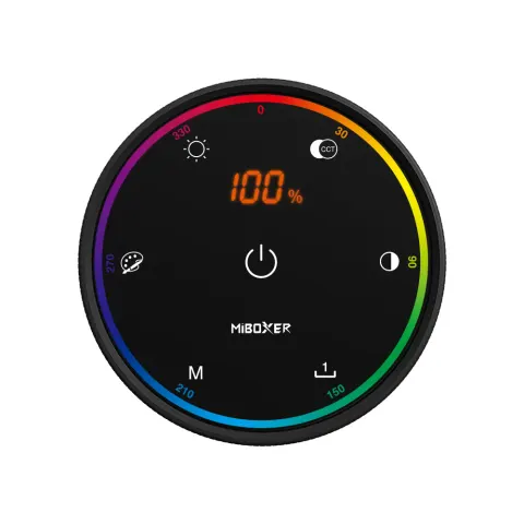 MiBoxer pilot obrotowy KNOB z LCD 1-strefowy RGB+CCT 2,4GHz 4 czarny