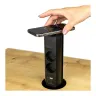 Gniazdo meblowe wysuwane pneumatycznie TOWER BOX 2x230V + 1xUSB-A + 1xUSB-C + ładowanie indukcyjne czarne