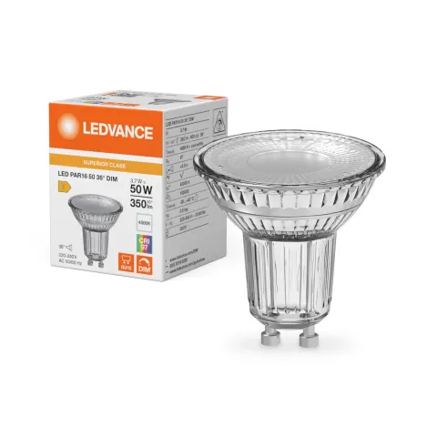 Żarówka LED GU10 ściemnialna CRI97 36° 3.7W 4000K Ledvance Superior Class