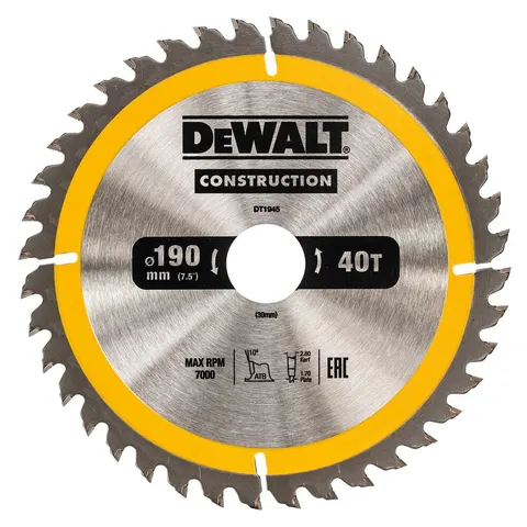 Dewalt Tarcza tnąca do drewna 190x30mm 40T DT1945