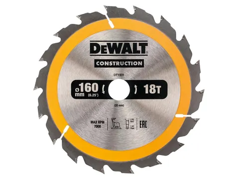 Dewalt Tarcza tnąca do drewna 160x20mm 18T DT1931