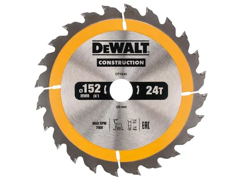 Dewalt Tarcza tnąca do drewna 152x20mm 24T DT1930