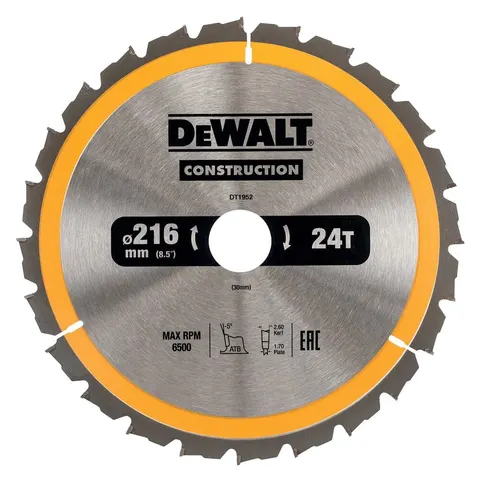 DEWALT DT1952 Tarcza do drewna piła 216x30mm 24T