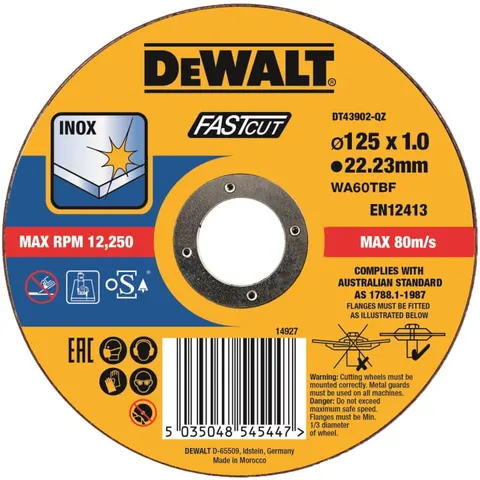 DEWALT DT43902 Tarcza do stali INOX 125x1mm