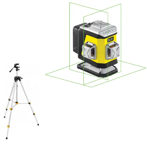 Laser krzyżowy CL3G 3-wiązki zielony + statyw SJJM1EX Nivel System