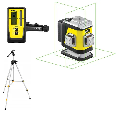Laser krzyżowy CL3G 3-wiązki zielony + statyw SJJM1EX + detektor RD800 Nivel System