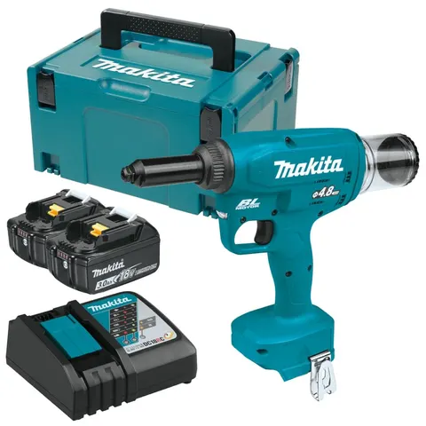 Makita DRV150RFJ Zestaw akumulatorowa nitownica + ładowarka + 2x3,0Ah