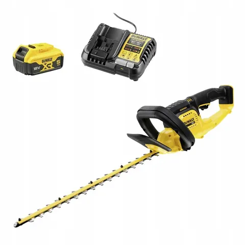DEWALT DCMHT563P1 18V XR Bezszczotkowe nożyce do żywopłotu 55cm, 1 akumulator 5Ah, ładowarka wielonapięciowa, karton