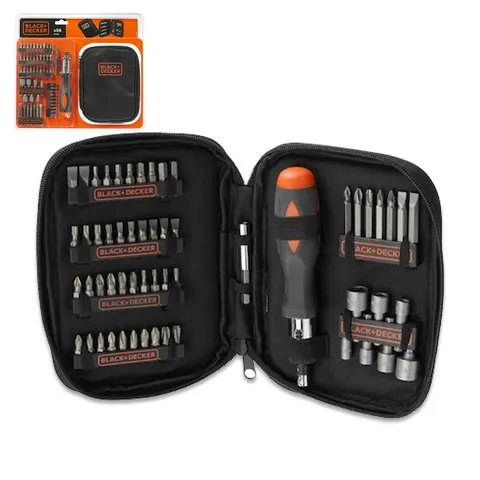 Black Decker A7104 Zestaw końcówek bitów nasadek 56el.