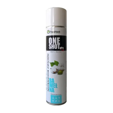 Perfumowany odświeżacz powietrza Freshtek ONE SHOT - Bawełna 600ml