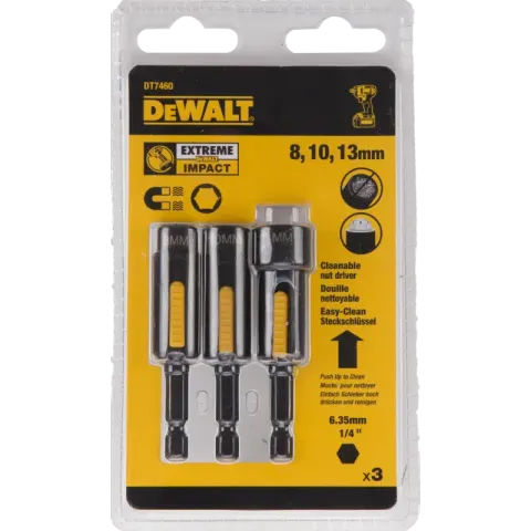 Dewalt DT7460 Zestaw nasadek magnetycznych 8,10,13mm 75mm 3szt.