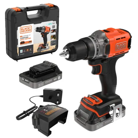 Black Decker BCD382D2XK Wiertarko-wkrętarka ECO 2x2Ah 18V