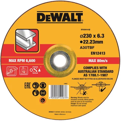 DT43919 DEWALT Tarcza do cięcia stali 230mm x 6.0mm
