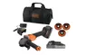 Black Decker BCG6L8D2S Szlifierka kątowa bezszczotkowa 115mm 18V 2x2,0Ah+torba