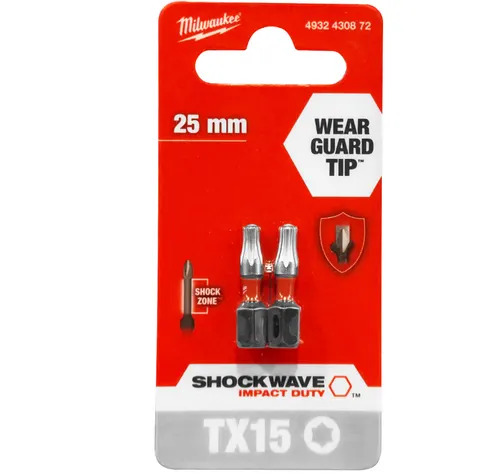 Milwaukee Bity udarowe TX15x25mm SHOCKWAVE 2-pak 4932430872