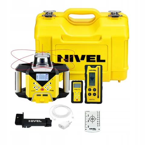 Nivel System NL640R DIGITAL - niwelator laserowy (wiązka czerwona) z czujnikiem cyfrowym, spadki cyfrowe SN: 64R75055