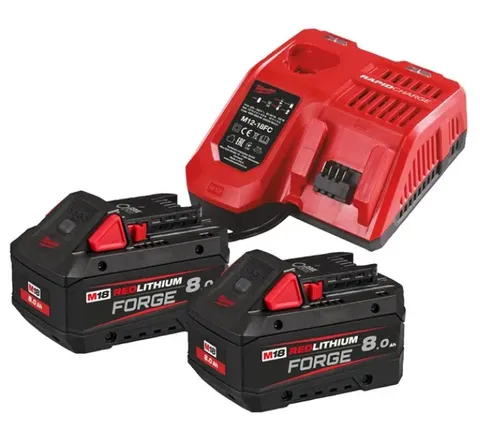 Milwaukee M18 FORGENRG-802 Zestaw akumulatorów i ładowarki