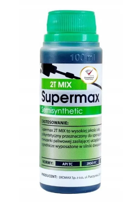 OLEJ DO MIESZANKI 2-SUW 2T Ekomax Supermax ORYGINALNY ZIELONY 100 ml