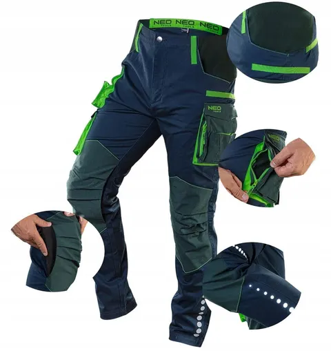 NEO SPODNIE ROBOCZE PREMIUM DO PASA CORDURA PROFILED ODBLASK 81-226 S/48