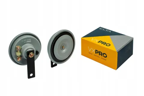 Klakson samochodowy talerzowy niskotonowy 12V 335 Hz, homologacja E11 – ELTA VXPRO EB8502