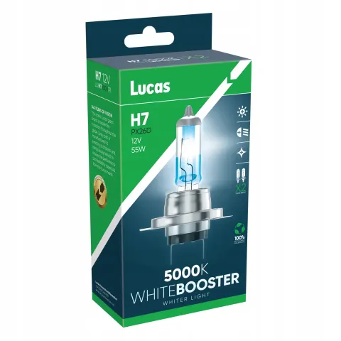 Żarówki LUCAS White Booster 12V 55W PX26d H7 5000K