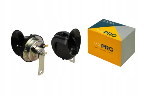 Klakson samochodowy ślimakowy niskotonowy 24V 400 Hz, homologacja E11 – ELTA VXPRO EB8507