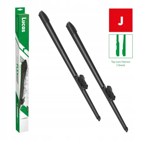 Wycieraczki Samochodowe LUCAS Airflex | Zestaw 16" + 26" | Adapter J