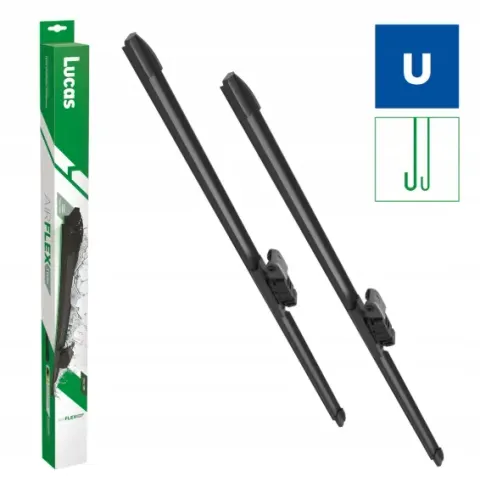 Wycieraczki Samochodowe LUCAS Airflex | Zestaw 16" + 22" | Adapter U-HOOK