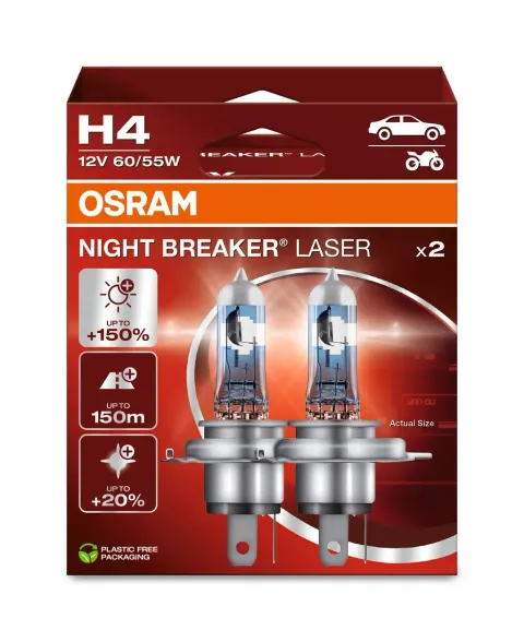 Żarówki Osram Night Breaker Laser +150 H4 60/55 W 2 szt.