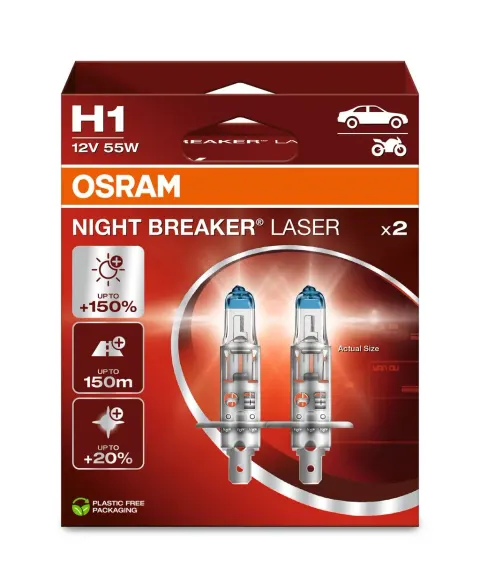 Żarówki Osram Night Breaker Laser +150 H1 55 W 2 szt.