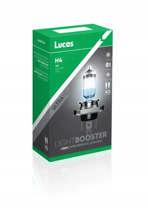 Żarówki LUCAS Light Booster +150% H4 12V 60/55W