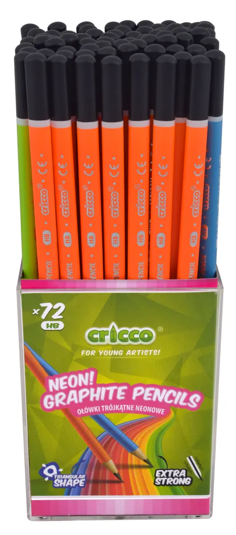 Ołówek Cricco trójkątny neonowy HB