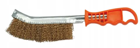 SZCZOTKA DRUCIANA MOSIĘŻNA PLASTIKOWY UCHWYT (25/100) VOREL