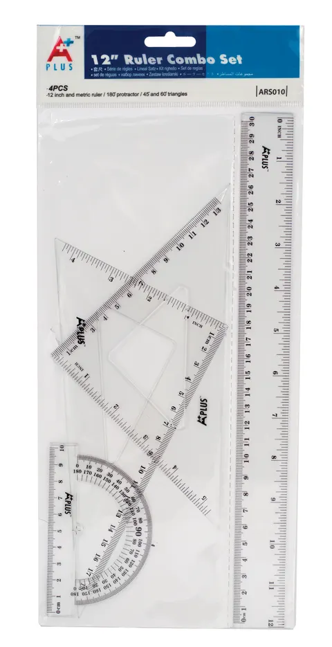 Zestaw kreślarski z linijką 30 cm - SZKOLNY