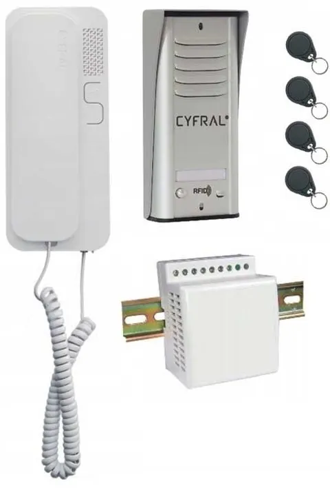Domofon jednorodzinny Cyfral Cosmo - panel zewnętrzny szary
