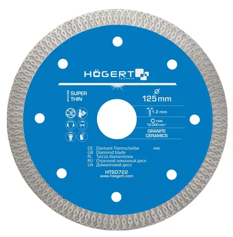 Tarcza diamentowa 125mm do ceramiki granitu HOGERT
