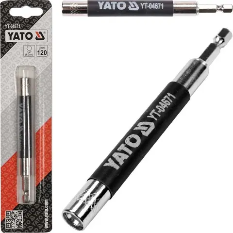 Uchwyt przedłużka do grotów bitów 1/4" 12cm YATO YT-04671