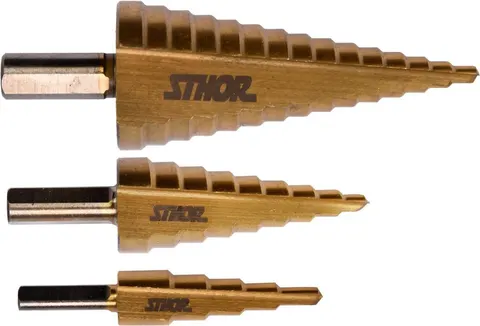 Wiertła stopniowe 3 szt. 4-32mm STHOR 22616